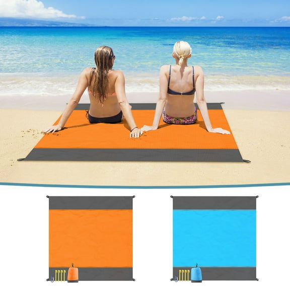 Beach Blanket Picnic Mat,Waterproof Sand-Resistant Outdoor Blanket for Beach Camping and Park Lounging,Portable Lightweight Foldable with Carrying Strap AKLJWH