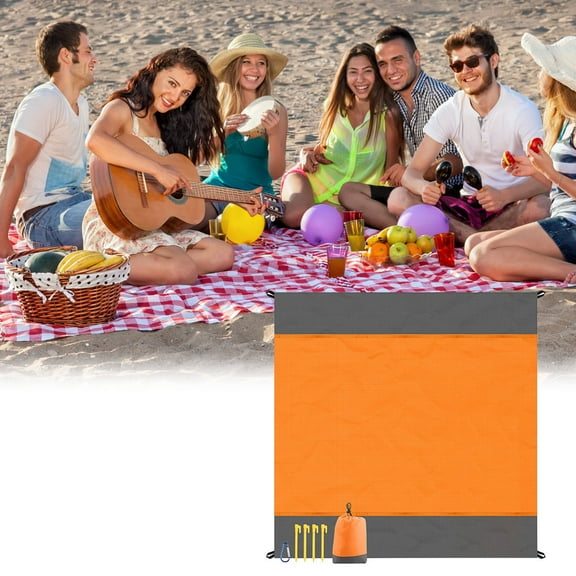 Beach Blanket Picnic Mat,Waterproof Sand-Resistant Outdoor Blanket for Beach Camping and Park Lounging,Portable Lightweight Foldable with Carrying Strap AKLJWH