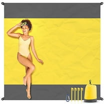 Beach Blanket Sandproof Oversized, 79''×83'' Extra Large Beach Mat, Portable Picnic Mat for Travel Camping Hiking, Lightweight Beach Essentials Family Water Resistant Mat Nylon