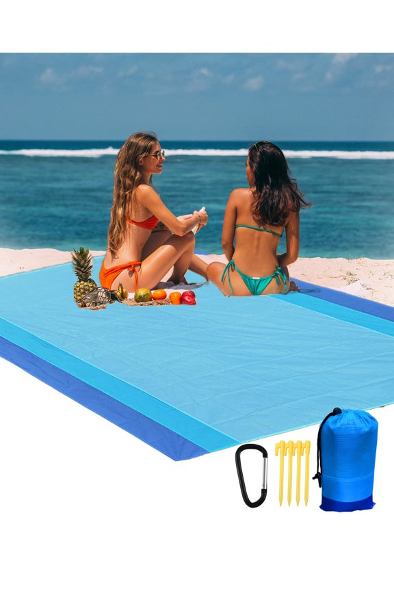 Beach Blanket Sandproof, Waterproof Large Camping Blanket 83" x 79" for 4-7 Adults,Compact Sand Free Mat Quick Drying, Lightweight & Durable for Beach Camping Hiking
