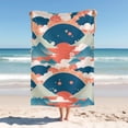 thumbnail image 1 of Beach Blanket ,Sea Of ​​Clouds, Cherry Blossoms And Mount Fuji Pattern，Quick Drying Thick Soft Sand Proof Swimming Bath Travel Picnic Towel, 1 of 1