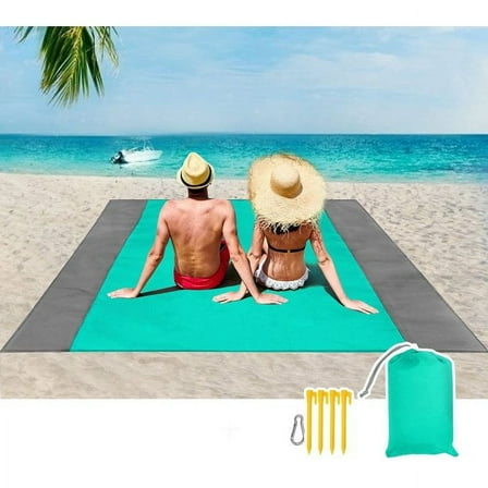 Beach Blanket Waterproof Sandproof, 83''×78'' Picnic Beach Blankets Oversized for 4-7 Adults, Lightweight & Durable Beach Mat Quick Drying for Beach Travel, Camping, Hiking