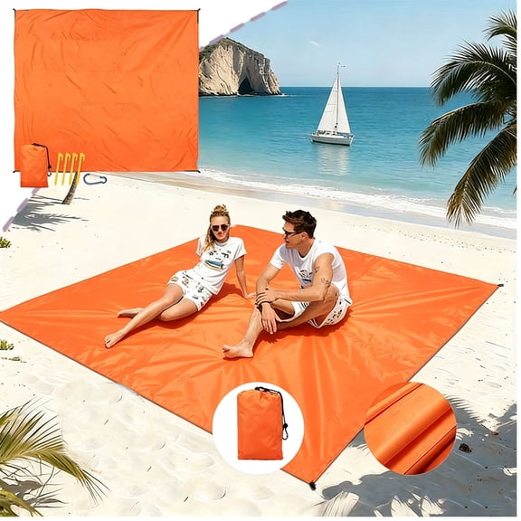 Beach Blanket Waterproof Sandproof Beach Mat 59" X 59" for 2-3 Adults Quick Drying Outdoor Picnic Mat Beach Accessories for Travel, Camping, Hiking