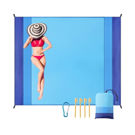 Beach Blanket Waterproof Sandproof Beach Mat 79" X 83" for 2-5 Adults Quick Drying Outdoor Picnic Mat Beach Accessories for Travel, Camping, Hiking