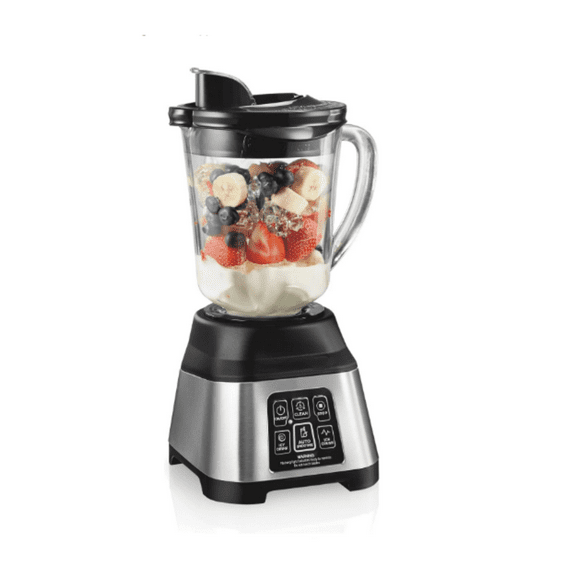 Beach Blender for Smoothies with 5 Functions Including Auto Smoothie Cycle, Wave Action System for Ultra Smooth Results, 850 Watts, 40oz Glass Jar, Stainless Steel