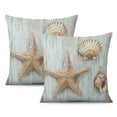 thumbnail image 1 of Beach Bliss for Your Home: Set of 2 Nautical Coastal 20x20 inch Throw Pillows with Ocean Coral, Seashell, Starfish Design., 1 of 7