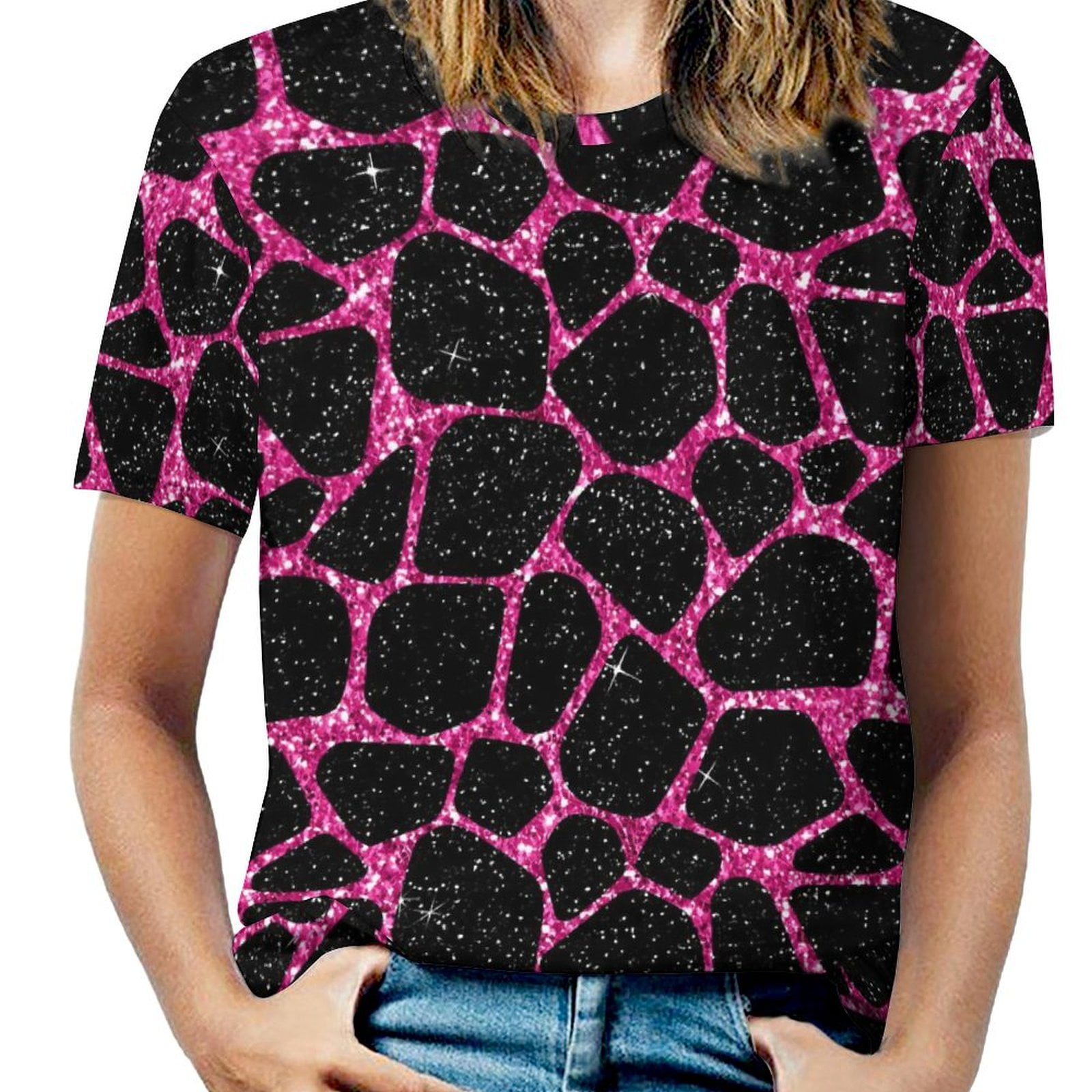 Blue Animal Print Women's T-shirt