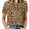 thumbnail image 1 of Beach Blue Giraffe T Shirts Animal Print Street Style T Shirt Women Short-Sleeve Pretty Big Size Tees Design Tops Prese, 1 of 5