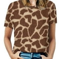 thumbnail image 1 of Beach Blue Giraffe T Shirts Animal Print Street Style T Shirt Women Short-Sleeve Pretty Big Size Tees Design Tops Prese, 1 of 5