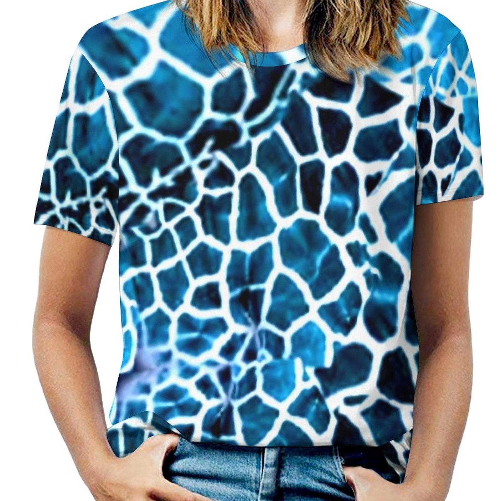 Blue Animal Print Women's T-shirt main image 0