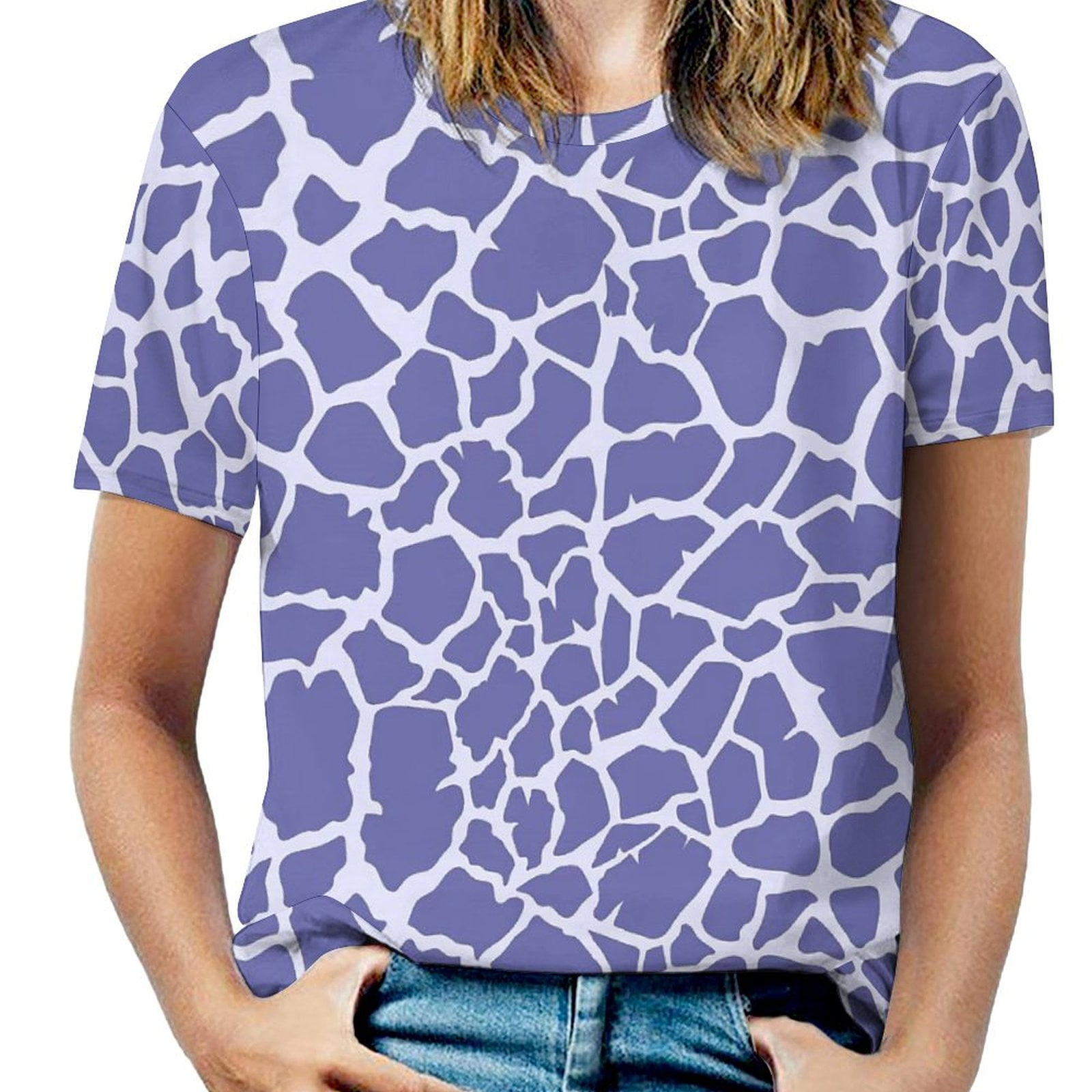 Women’s Light Pink Animal Print Shirt with Bell Sleeves – Casual & Office Wear main image 0
