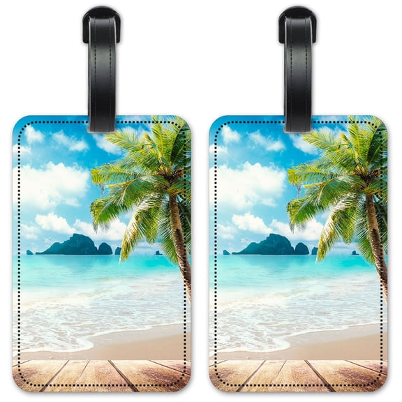 Beach Boardwalk - Luggage ID Tags / Suitcase Identification Cards - Set of 2