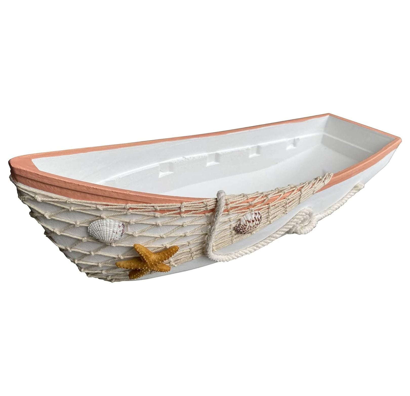 Beach Boat Decor for Bathroom, Nautical Wood Boat Tray with