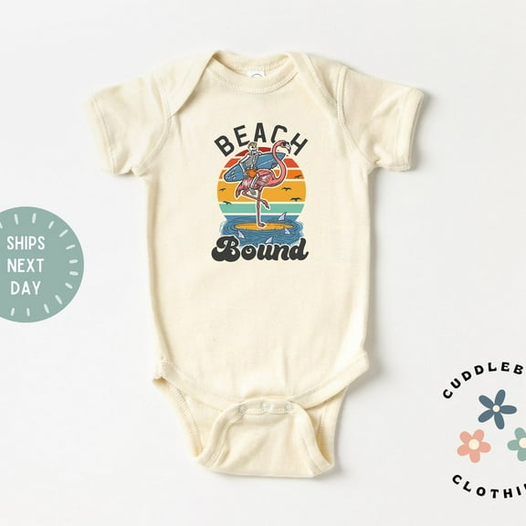 Beach Bound Baby Bodysuit, Retro Summer, Beach Baby, Surfing Lover, Baby Gift, New Baby Boy Girl