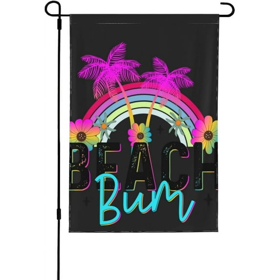 Beach Bum Garden Flags 12X18 Double Sided, Summer Small Yard Flag for Farmhouse Front Porch Lawn Outdoor Holiday Decor