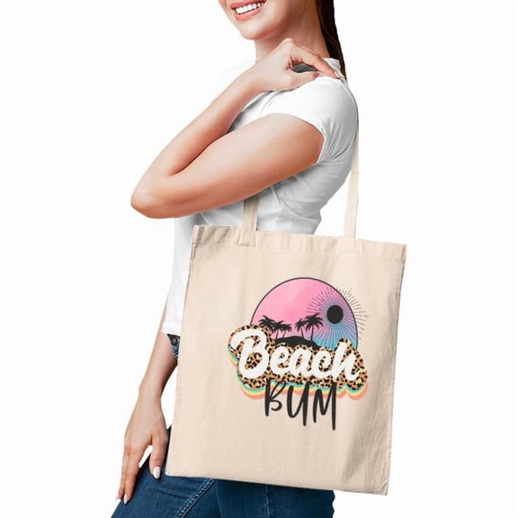 Beach Bum Leopard Vitange Summer Design Tote Bag