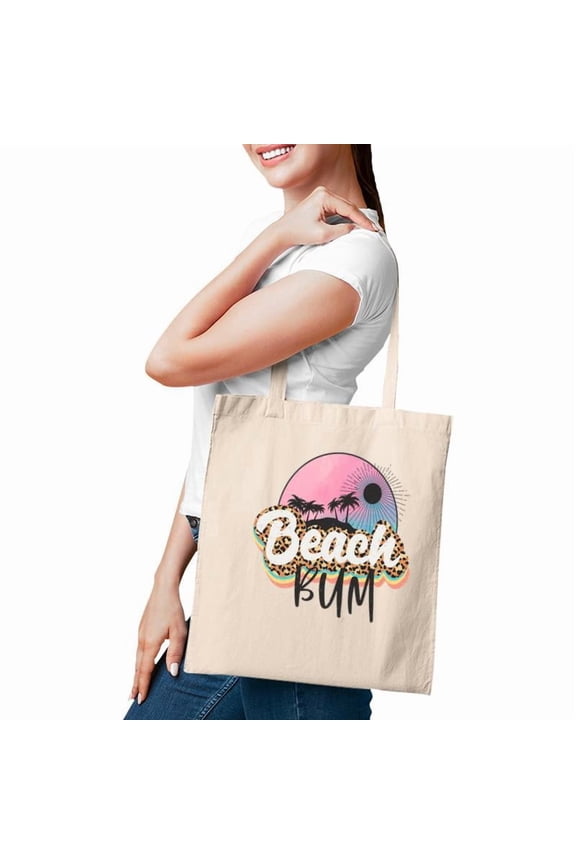 Beach Bum Leopard Vitange Summer Design Tote Bag