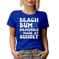 thumbnail image 1 of Beach Bum Memories, Made at Sunset, Ocean or Sea Lover, Royal Blue T-Shirt, 2XL, 1 of 5