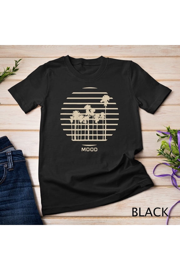 Beach Bum Mood Geometric Style Surfer Lifestyle Palm Tree T-Shirt