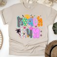 thumbnail image 1 of Beach Bum Retro Checkered Shirt – Funky Vacation Vibe Tee, Sand, Size M, 1 of 6