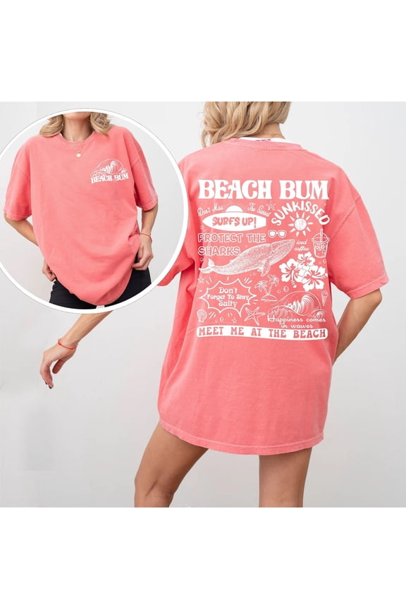 Beach Bum Shirt, Beachy Shirt, Summer T Shirt, Preppy Shirt Y2K Wearing Coconut Girl Tee Shark Lover , Ocean Surf Shirt All Size S-5Xl