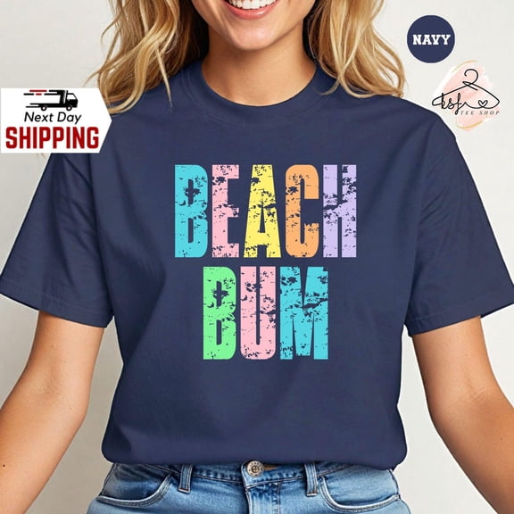 Beach Bum Shirt Retro Summer Vibes Distressed Tee