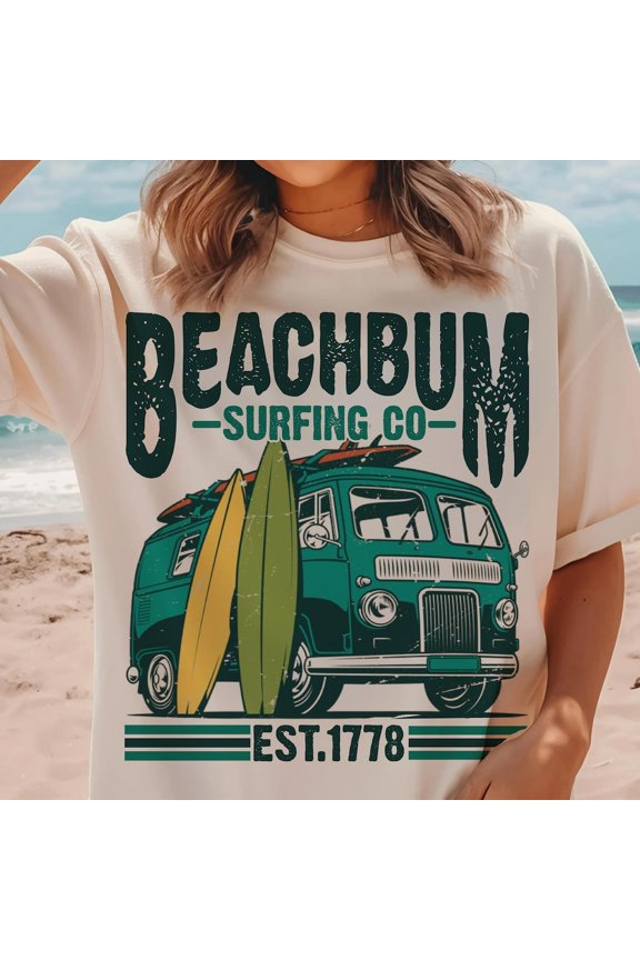 Beach Bum Surfing Co Shirt, Surfing Shirt, Retro Surfing Shirt, Beach Life Shirt, Ocean Waves Shirt, Beach Shirt, Ocean Shirt, Hawaii Surf Shirt