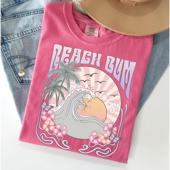 Beach Bum TShirt Retro Graphic Summer Tee - Walmart.com