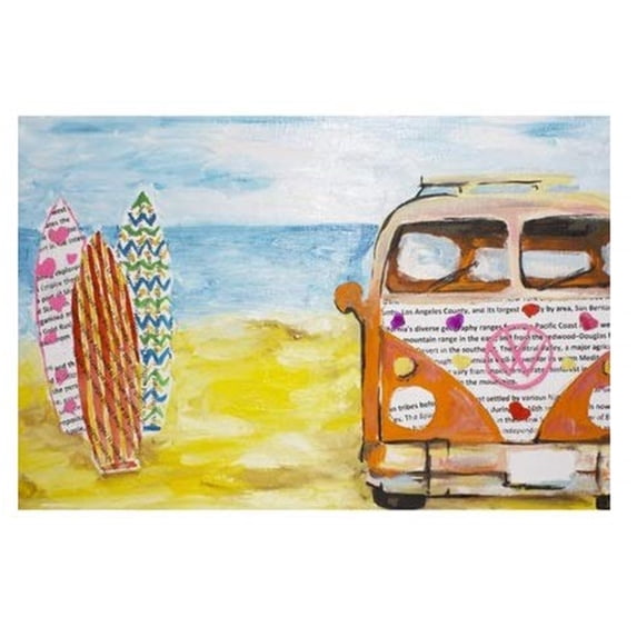"Beach Bus" Painting Print on Wrapped Canvas