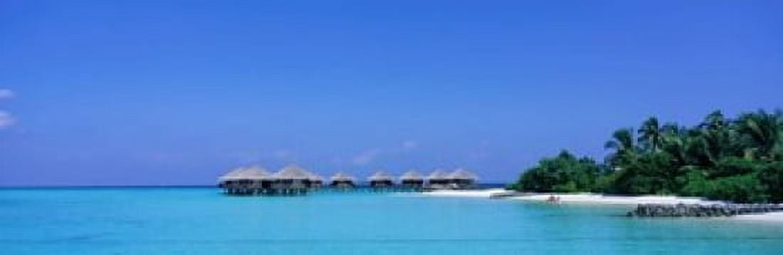 Beach Cabanas Baros Maldives Canvas Art - Panoramic Images (18 x 6)