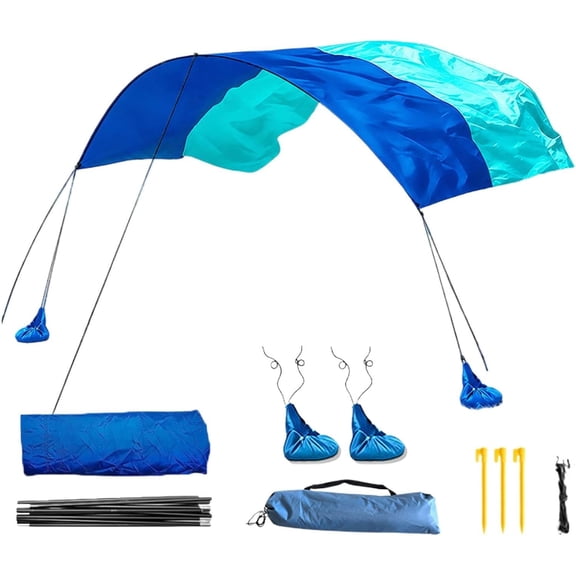 Beach Canopy Sun Shelter, Portable Instant Foldable Windproof Beach Shade Tent for Outdoor Camping