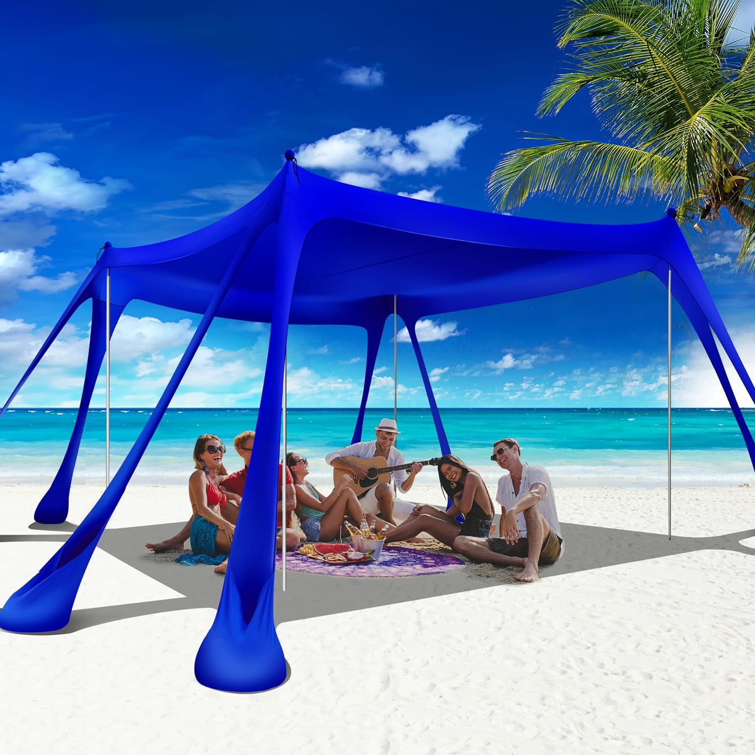 Royal Blue 10x10ft Aluminum Frame Beach Canopy Tent with Carry Bag