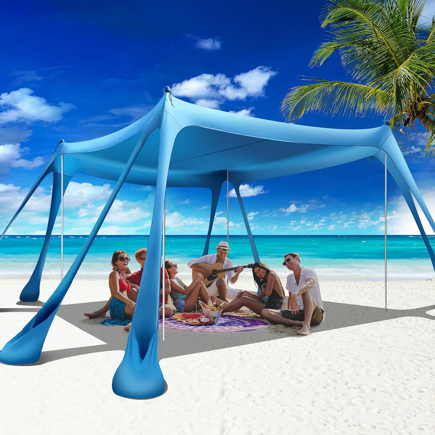 Royal Blue 10x10ft Aluminum Frame Beach Canopy Tent with Carry Bag