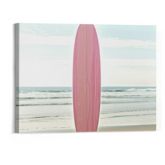 Beach Canvas Wall Art, 20x16inch Tropical Summer Ocean Coastal Posters, Preppy Gallery Beach Prints, Girly Nautical Surfboard Bus Room Decor, California Beachy Pictures Unframed