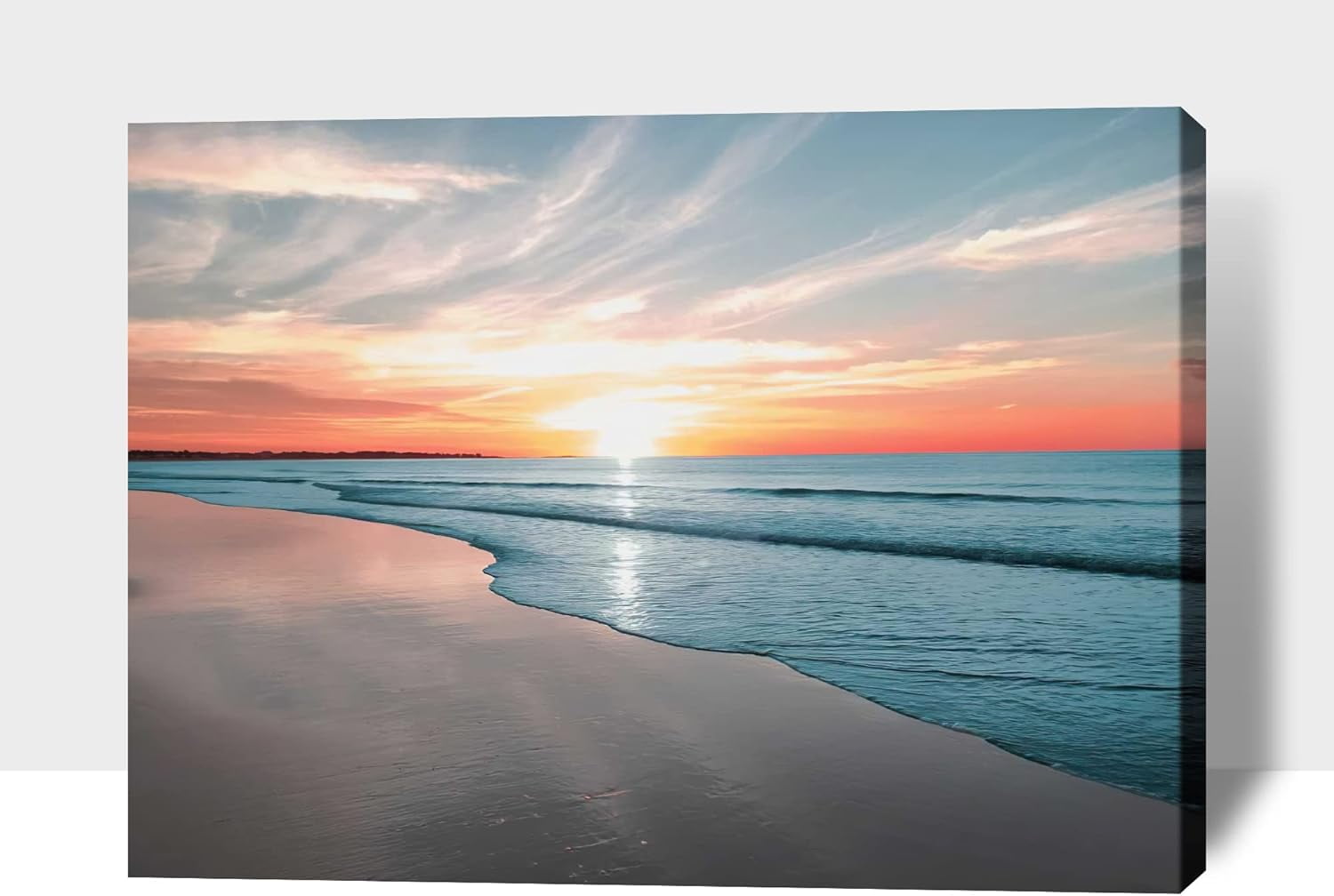 Beach Canvas Wall Art, Ocean Pictures Coastal Art Painting for Living ...