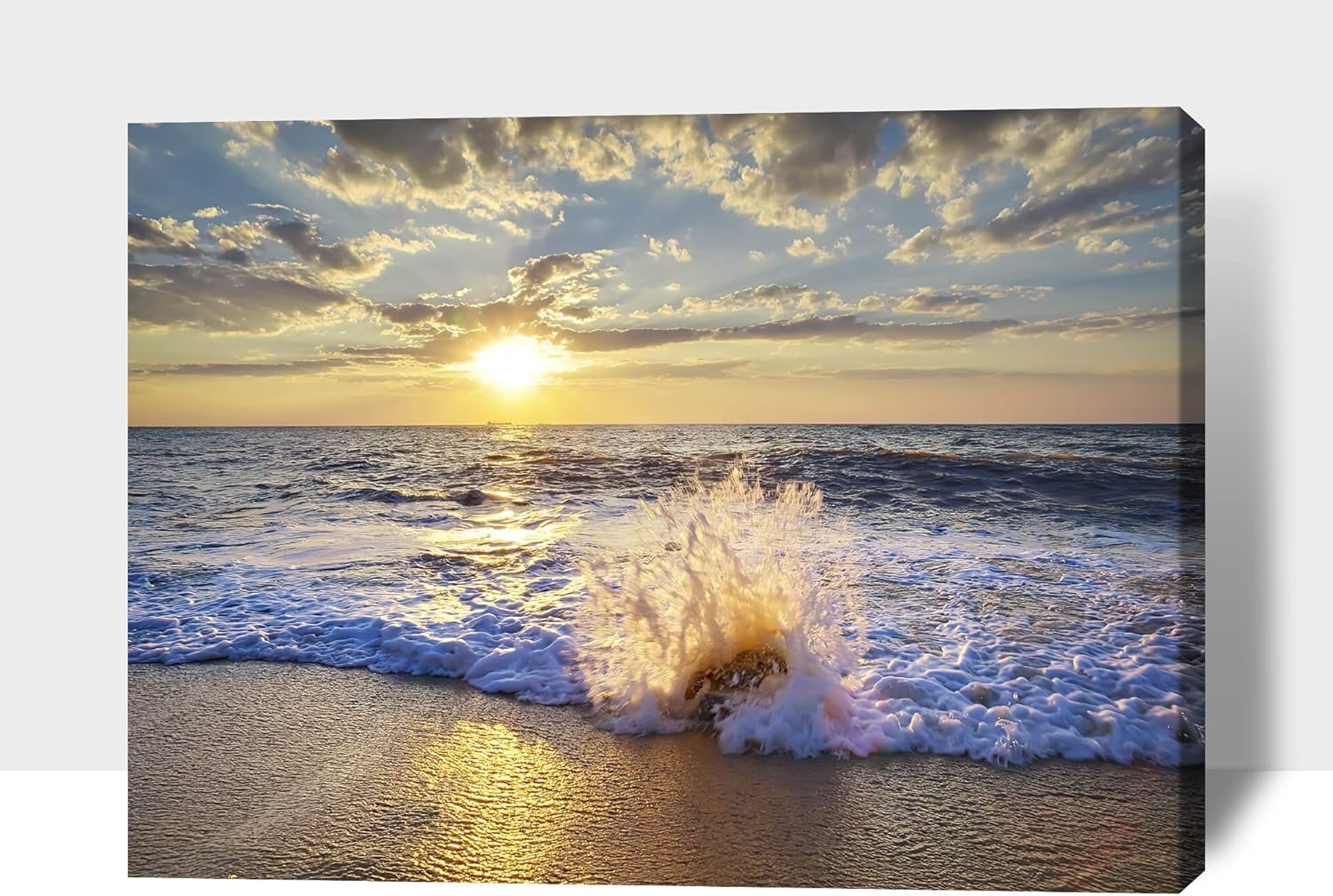 Beach Canvas Wall Art, Ocean Pictures Coastal Art Painting for Living ...