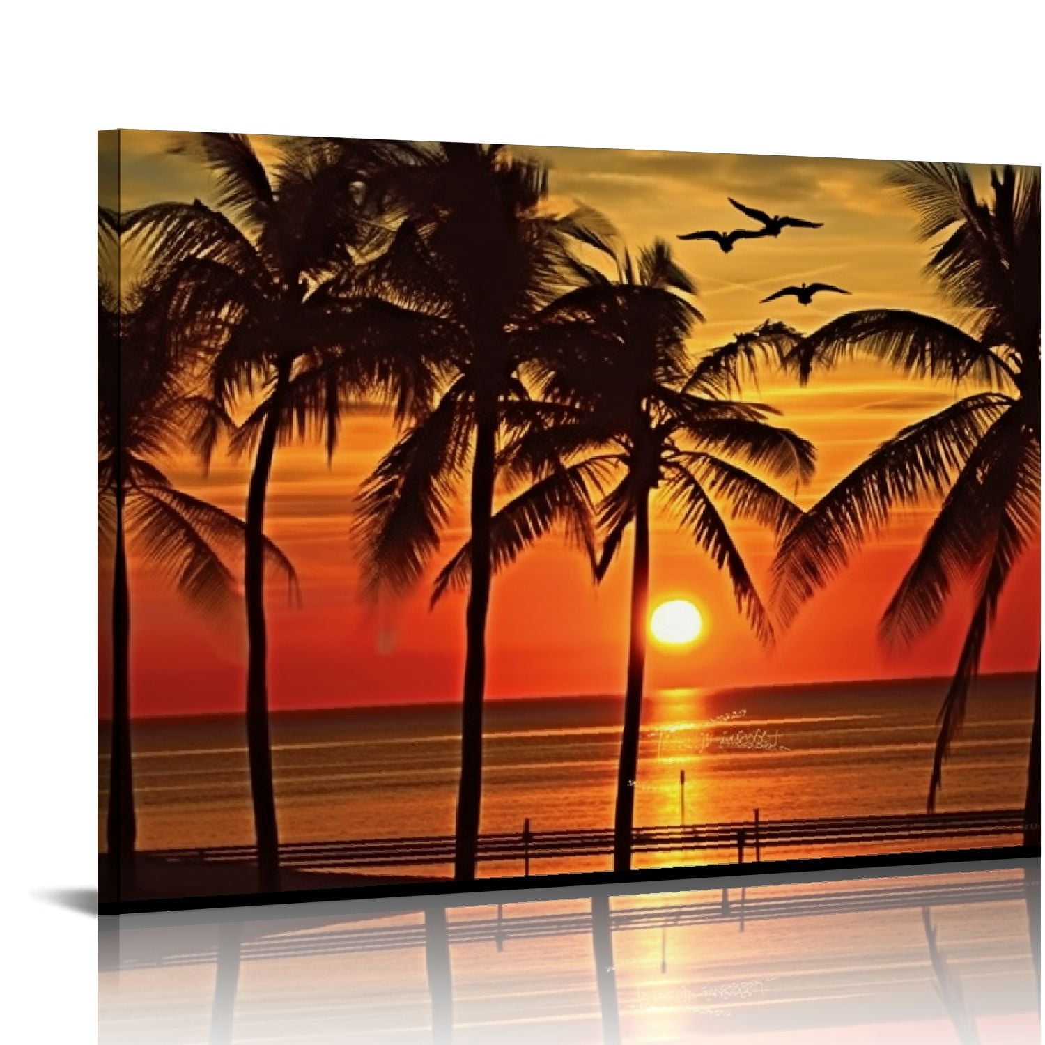 Beach Canvas Wall Art Seascape Theme Pictures Home Decor Blue Ocean ...