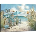 thumbnail image 1 of Beach Canvas Wall Art for Bathroom with Fence Wooden Path bike decor Lighthouse Print Pictures Artwork, 1 of 4