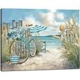thumbnail image 1 of Beach Canvas Wall Art for Bathroom with Fence Wooden Path bike decor Lighthouse Print Pictures Artwork, 1 of 4