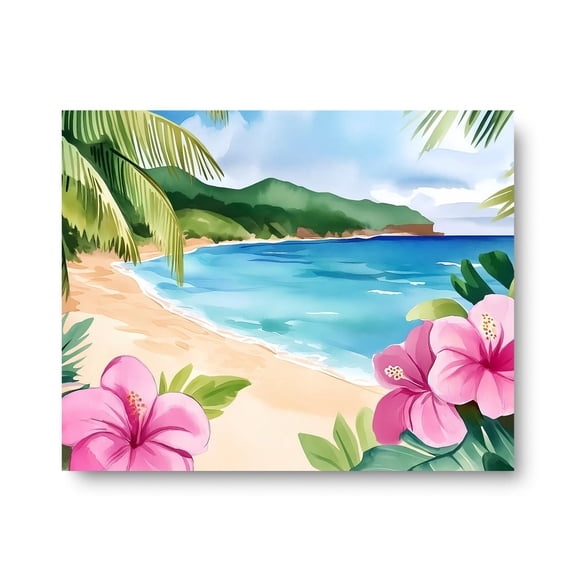 Beach Caribbean Coastal Tropical Island Art Wall Art Print