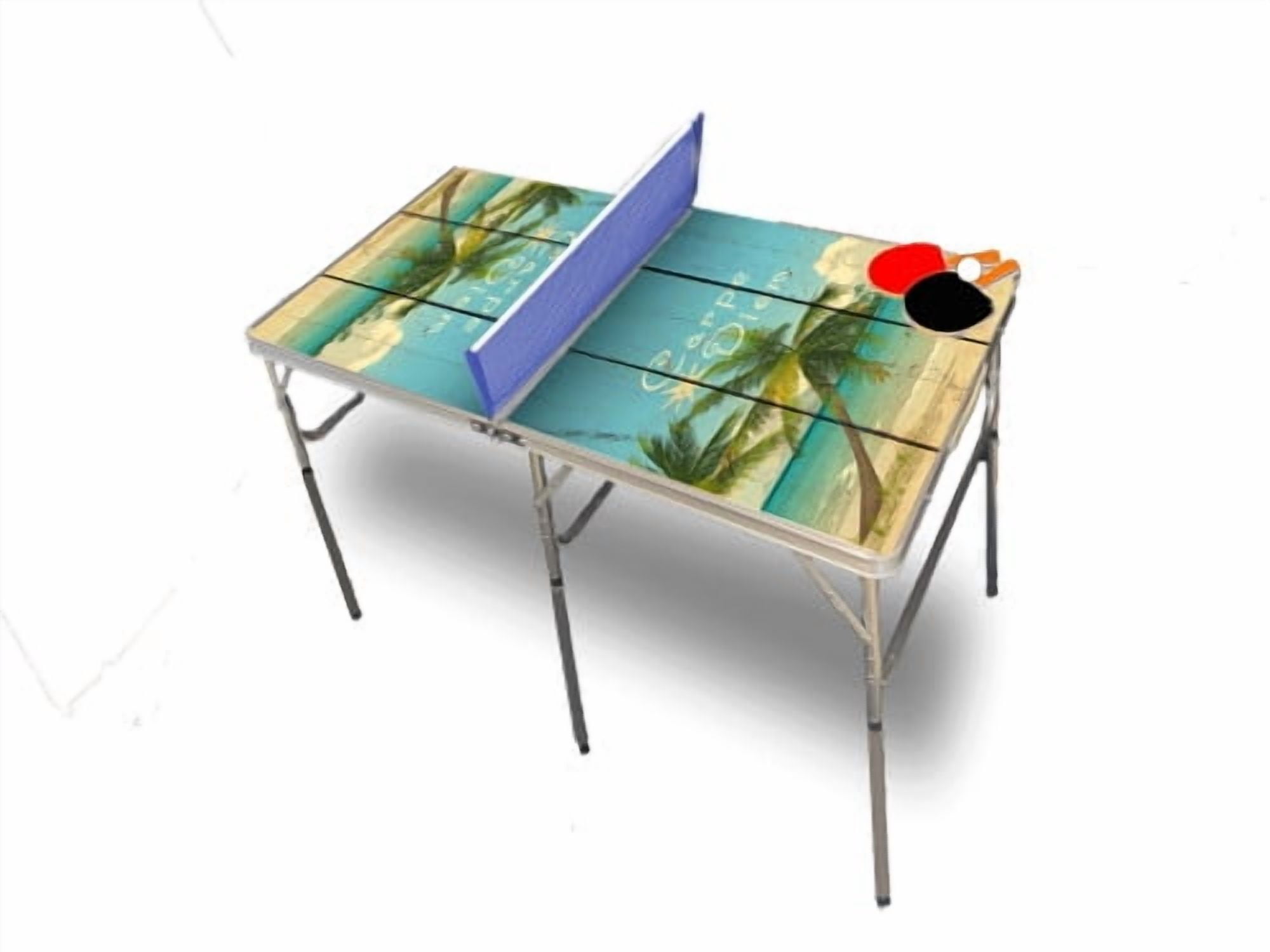 Beach Carpe Diem Portable Table Tennis Ping Pong Folding Table w/Accessories