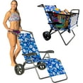 thumbnail image 1 of Beach Cart Chair – 2 in 1 Turns from Cart to Beach Chair – Large Wheels – Easy to Use – Large Capacity – Flower Pattern, 1 of 6