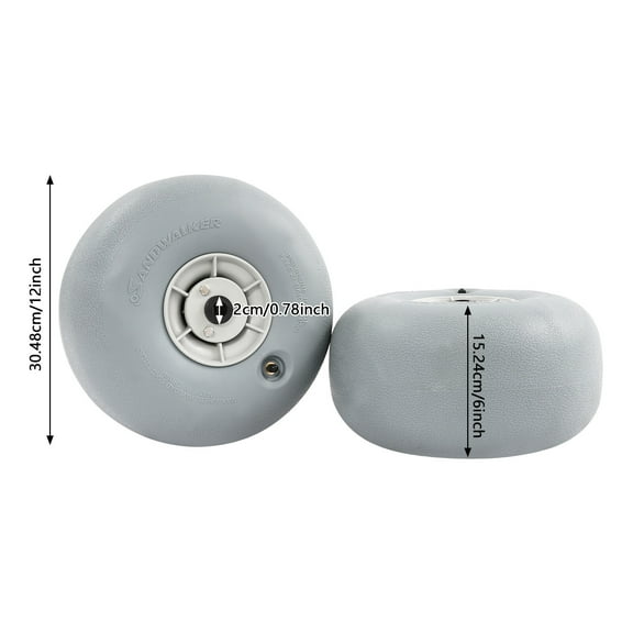 Beach Cart Wheels - 12'' Balloon Beach Sand Tires, Silver Grey Inflatable Beach Wheels (0.79in, Silver Grey)