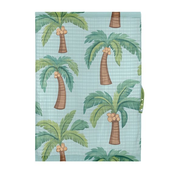 Beach Cartoon Palm Tree Pattern Door Curtain Sheer Privacy Light Filtering Window Panel 1 Panel 25x40 Inch