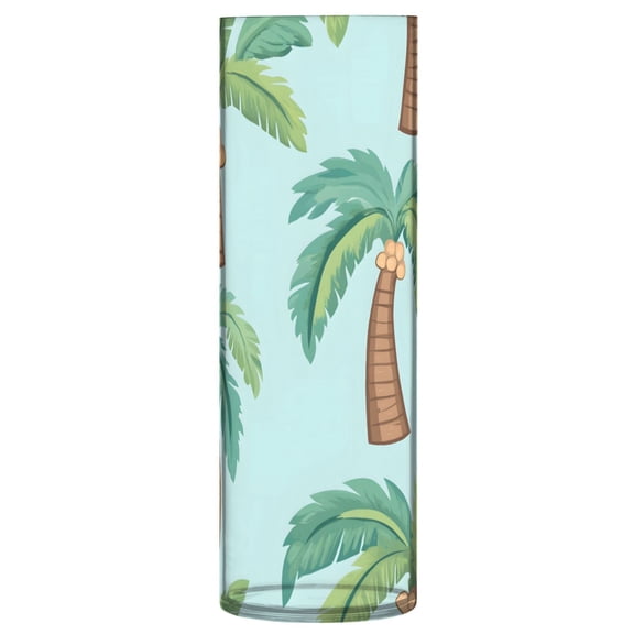 Beach Cartoon Palm Tree Pattern Vase Flower Vase Clear Unbreakable Plastic Tall Decorative 11.8in