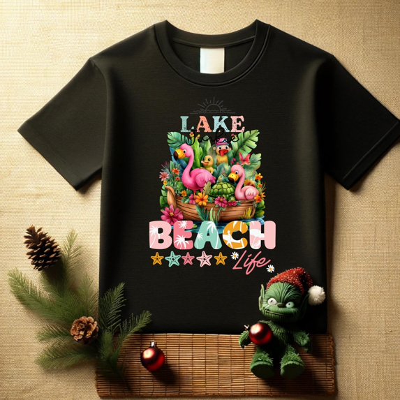 Beach Cartoon T-shirt Design: Lake Life PNG (Instant Download)