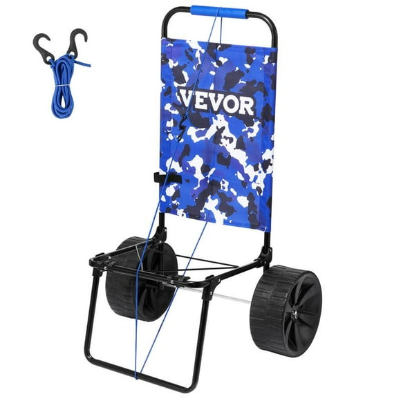 Beach Carts with Widen TPU Balloon Big Wheels for Sand, Cargo Deck 165LBS Loading Folding Sand Cart & Adjustable Height, Aviation Aluminum Cart for Picnic, Fishing, Beach