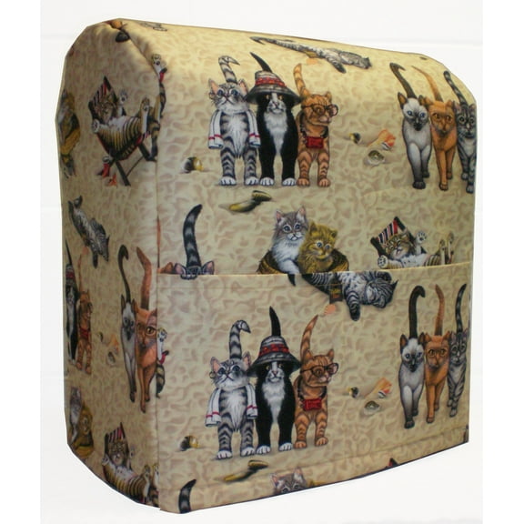 Beach Cats Cover Compatible with Kitchenaid Stand Mixer by Penny's Needful Things (4.5/5qt Tilt Head, All Beach Cats)