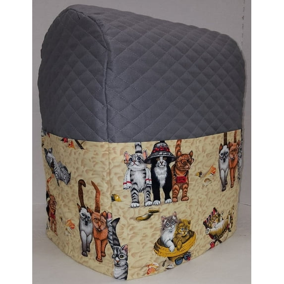 Beach Cats Cover Compatible with Kitchenaid Stand Mixer by Penny's Needful Things (Gray, 4.5/5qt Tilt Head)