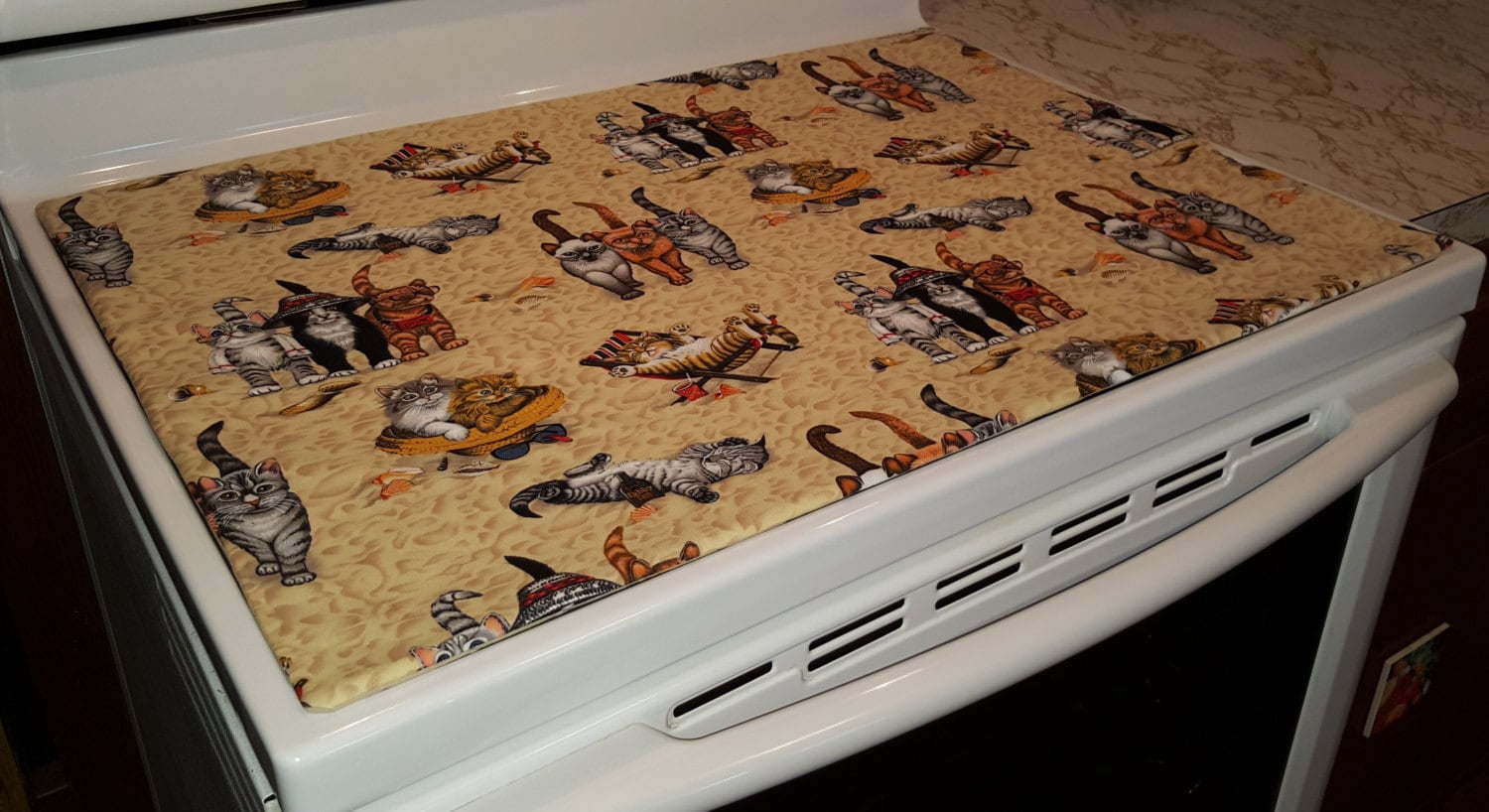 Beach Cats Cover and Protector for Flat Stove Top by Penny's Needful Things